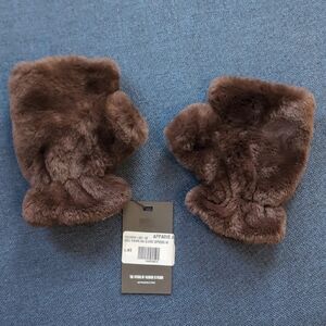 Brown Faux Fur Mittens